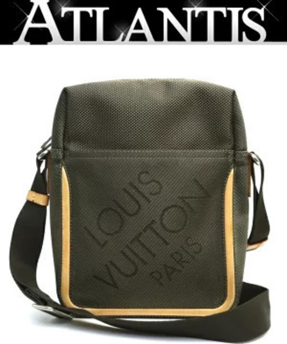 Louis Vuitton Damier Geant Citadin Shoulder Bag Canvas Khaki Green